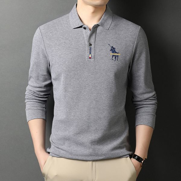long sleeve t- fashion lapel young middle-aged polo spring and autumn men's embroidery pullover bottoming shirt, White;black
long sleeve t- fashion lapel young middle-aged polo spring and autumn men's embroidery pullover bottoming shirt, White;black