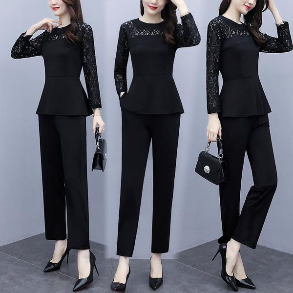 women's tracksuits 2021 spring long sleeve lace stitching suit fashion two piece set and pants survetement femme 2, Gray
women's tracksuits 2021 spring long sleeve lace stitching suit fashion two piece set and pants survetement femme 2, Gray