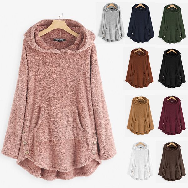 women oversized hoodies fleece sweatshirt asymmetrical button hem hooded pullover hoodie sweatshirt plush hoody hoodies, Black
women oversized hoodies fleece sweatshirt asymmetrical button hem hooded pullover hoodie sweatshirt plush hoody hoodies, Black