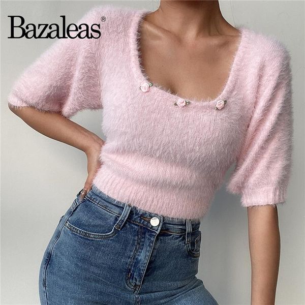 women's sweaters 2021 fashion floral appliques chic women tshirt sweater o neck knitted france pink soft mohair pull femme, White;black
women's sweaters 2021 fashion floral appliques chic women tshirt sweater o neck knitted france pink soft mohair pull femme, White;black