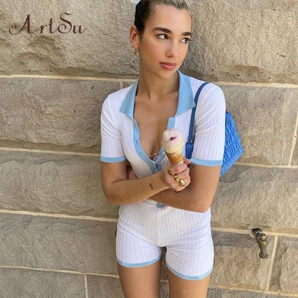 women's jumpsuits & rompers 2021 summer white ribbed fitted jumpsuit women single-breasted short sleeve cute playsuit romper, Black;white
women's jumpsuits & rompers 2021 summer white ribbed fitted jumpsuit women single-breasted short sleeve cute playsuit romper, Black;white