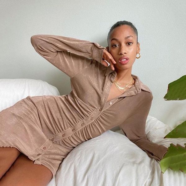 casual dresses chic solid color short shirts dress simple style women long sleeve button up ruched ol turn-down collar, Black;gray
casual dresses chic solid color short shirts dress simple style women long sleeve button up ruched ol turn-down collar, Black;gray