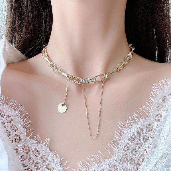 exaggerated individuality rhinestone chain tassel metal necklace short girl clavicle for women fashion jewelry accessories chokers, Golden;silver
exaggerated individuality rhinestone chain tassel metal necklace short girl clavicle for women fashion jewelry accessories chokers, Golden;silver