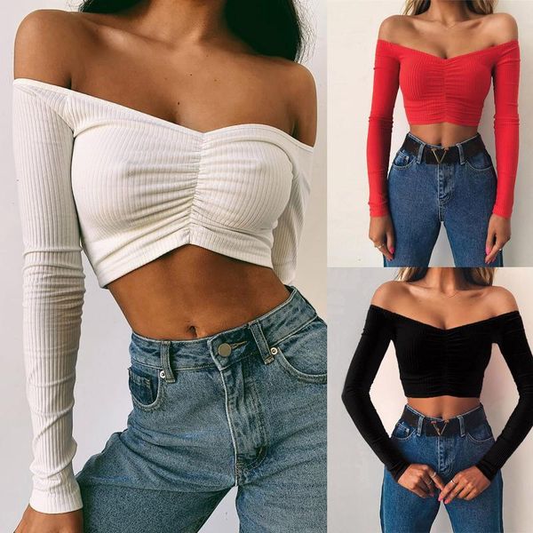 women's t-shirt 2021 solid color lady tshirt autumn basic tees women t-shirts and club fashion female long sleeve off shoulder, White
women's t-shirt 2021 solid color lady tshirt autumn basic tees women t-shirts and club fashion female long sleeve off shoulder, White