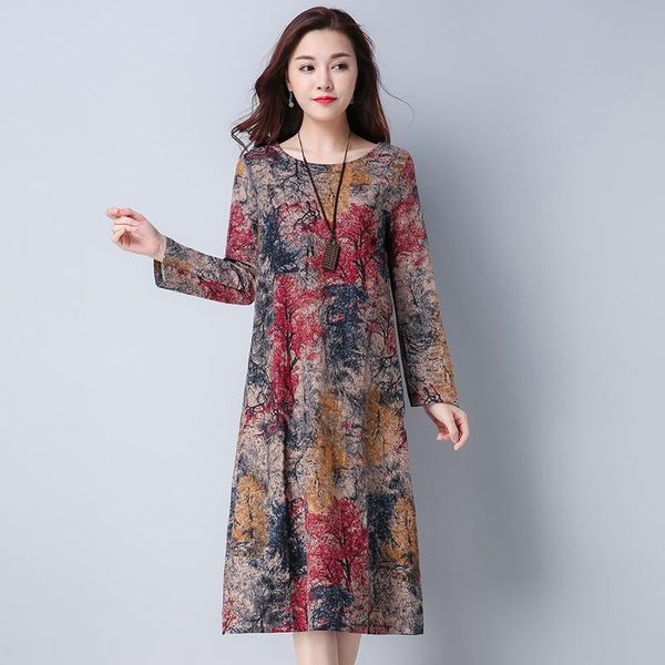 casual dresses #0138 vintage cotton linen dress spring loose long sleeve o-neck womens printed plus size for women xxl, Black;gray
casual dresses #0138 vintage cotton linen dress spring loose long sleeve o-neck womens printed plus size for women xxl, Black;gray