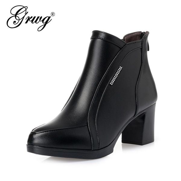 boots grwg spring autumn women short fashion genuine leather for 2021 large size ankle shoes, Black
boots grwg spring autumn women short fashion genuine leather for 2021 large size ankle shoes, Black