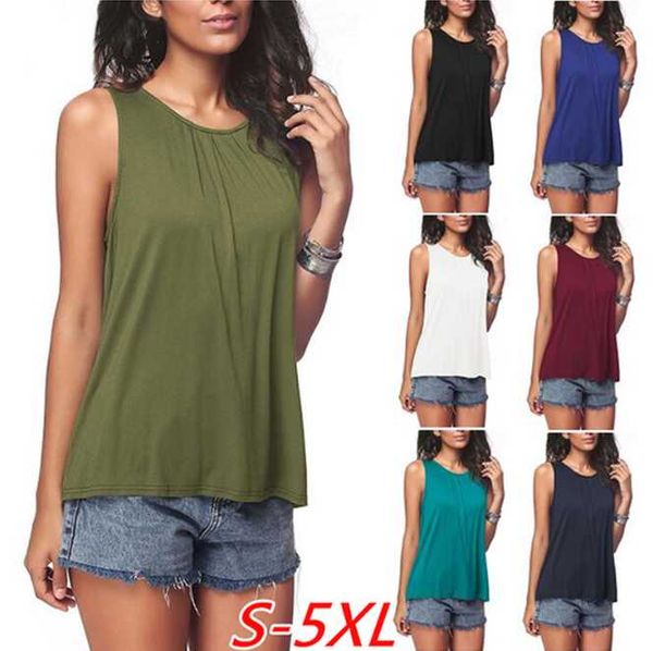 women's t-shirt bohocotol 2021 summer style european and american casual round neck solid color sleeveless vest women, White
women's t-shirt bohocotol 2021 summer style european and american casual round neck solid color sleeveless vest women, White