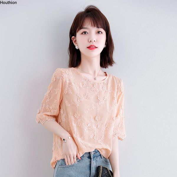 women's blouses & shirts fashion casual jacquard blouse chiffon o collar shirt sleeve korean summer, White
women's blouses & shirts fashion casual jacquard blouse chiffon o collar shirt sleeve korean summer, White