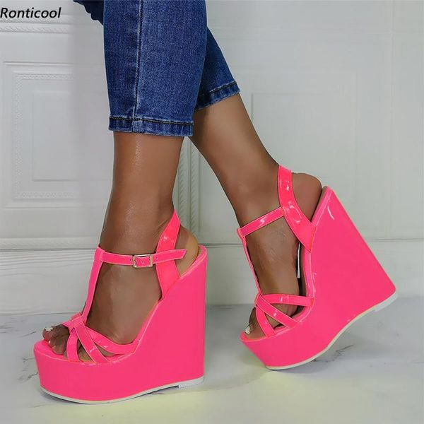 sandals ronticool handmade women summer t-strap patent wedges heel open toe gorgeous 8 colors dress shoes us plus size 5-20, Black
sandals ronticool handmade women summer t-strap patent wedges heel open toe gorgeous 8 colors dress shoes us plus size 5-20, Black