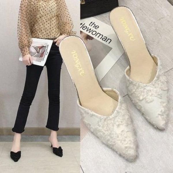 summer women's fashion slippers wild comfortable baotou pointed high-heeled stiletto sandals and, Black
summer women's fashion slippers wild comfortable baotou pointed high-heeled stiletto sandals and, Black