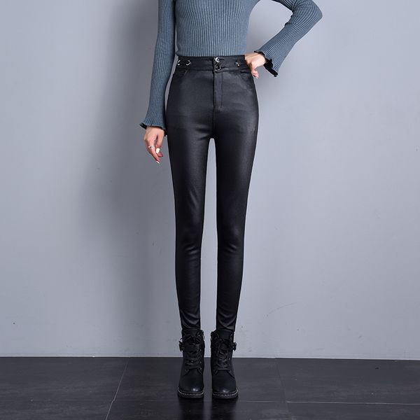 winter leather pants women's high-waist autumn women leather elastic slim female pants femme 191j 210420, Black;white
winter leather pants women's high-waist autumn women leather elastic slim female pants femme 191j 210420, Black;white