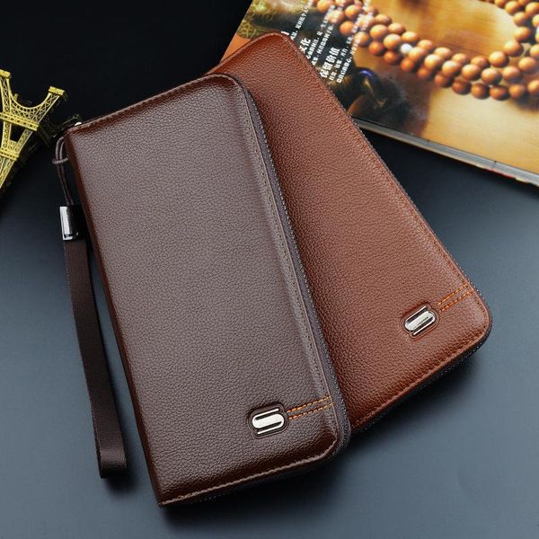 wallets wallet men's long zipper clutch litchi pattern large capacity business money bag, Red;black
wallets wallet men's long zipper clutch litchi pattern large capacity business money bag, Red;black