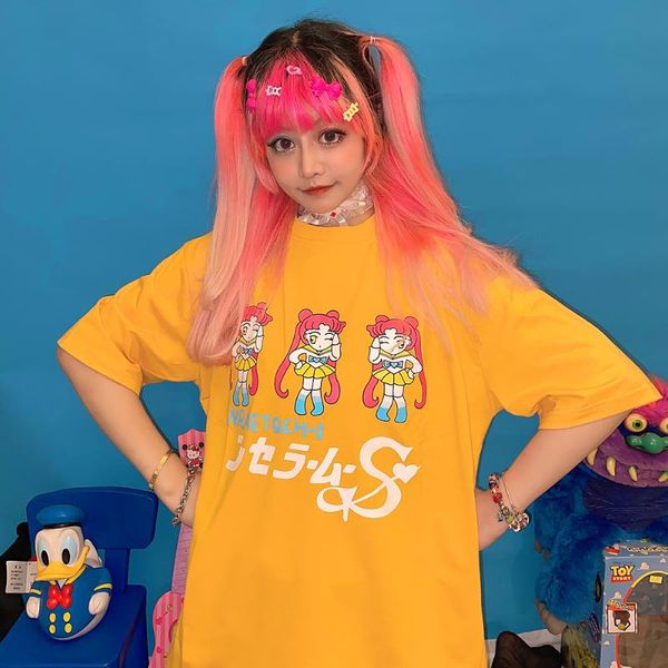 women's t-shirt japanese harajuku two dimensional cartoon printed sweet loose tuku round neck long sleeve t-shirts tees, White
women's t-shirt japanese harajuku two dimensional cartoon printed sweet loose tuku round neck long sleeve t-shirts tees, White