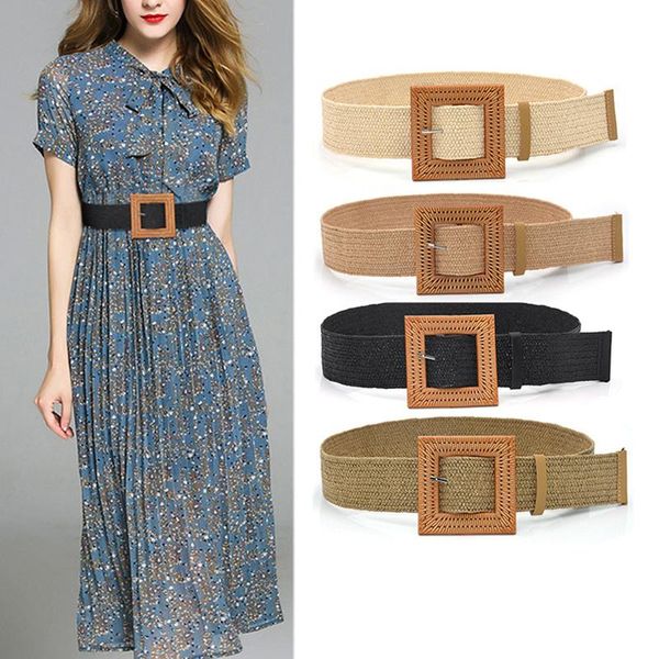 belts summer elastic imitate woven straw waist square buckle adjustable woven-straw waistband bohemian beach dress, Black;brown
belts summer elastic imitate woven straw waist square buckle adjustable woven-straw waistband bohemian beach dress, Black;brown