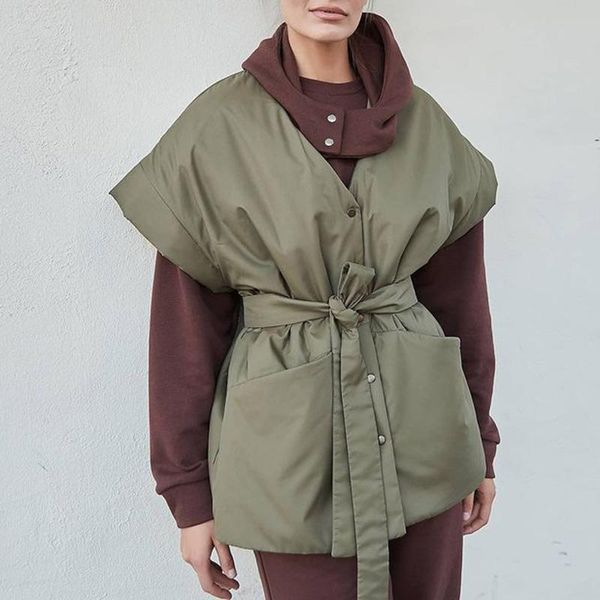 women's vests fashion v neck loose women elegant tie belt collected waisted coats solid pockets thin cotton ladies, Black;white
women's vests fashion v neck loose women elegant tie belt collected waisted coats solid pockets thin cotton ladies, Black;white