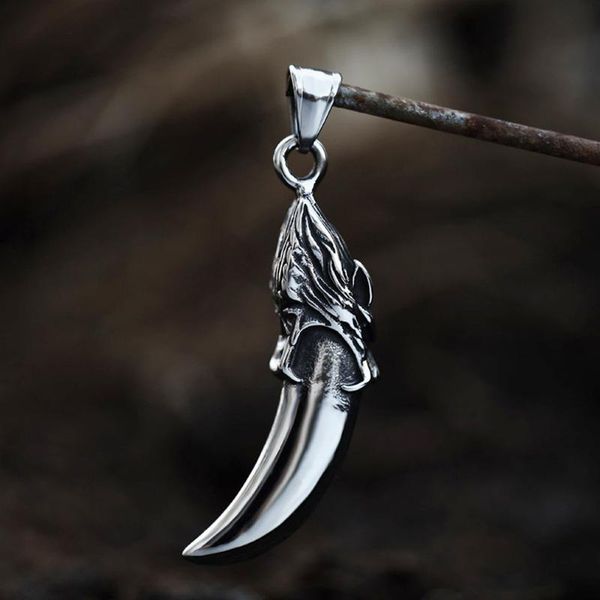 pendant necklaces viking stainless steel wolf fang tooth spike necklace men women biker animal head chain fashion jewelry, Silver
pendant necklaces viking stainless steel wolf fang tooth spike necklace men women biker animal head chain fashion jewelry, Silver