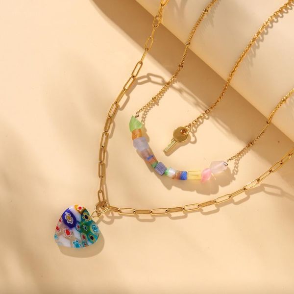 chokers natural glaze heart pendant necklace stainless steel gold key chain choker jewelry women stone collar gift bag pack, Golden;silver
chokers natural glaze heart pendant necklace stainless steel gold key chain choker jewelry women stone collar gift bag pack, Golden;silver