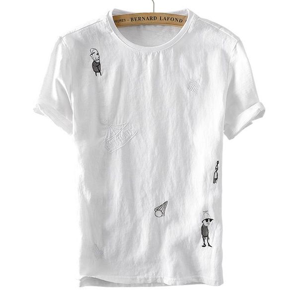 men's t-shirts men short sleeve tshirts fashion cotton linen white funny embroidery print t shirt male summer casual thin o-neck tees, White;black
men's t-shirts men short sleeve tshirts fashion cotton linen white funny embroidery print t shirt male summer casual thin o-neck tees, White;black