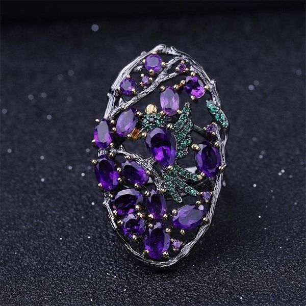 cluster rings gica gema women natural amethyst garnet z gemstone real 925 sterling silver unusual jewelry gift to girlfriend, Golden;silver
cluster rings gica gema women natural amethyst garnet z gemstone real 925 sterling silver unusual jewelry gift to girlfriend, Golden;silver