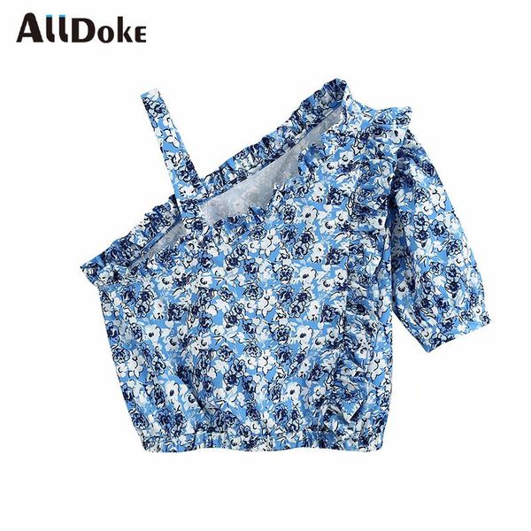 women's blouses & shirts alldoke blue floral print women blouse summer strap sleeveless ruffles crop shirt mujer vintage ladies blusas, White
women's blouses & shirts alldoke blue floral print women blouse summer strap sleeveless ruffles crop shirt mujer vintage ladies blusas, White