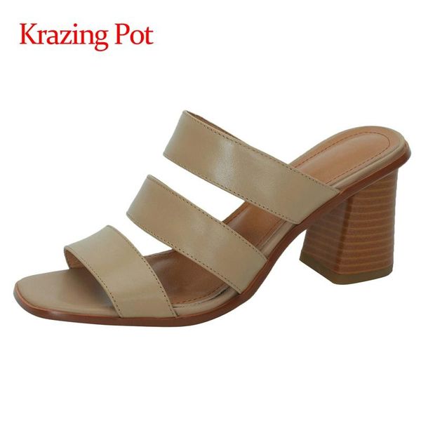 sandals krazing pot genuine leather square toe high heels gentlewomen simple style british school daily wear slip on women l05, Black
sandals krazing pot genuine leather square toe high heels gentlewomen simple style british school daily wear slip on women l05, Black