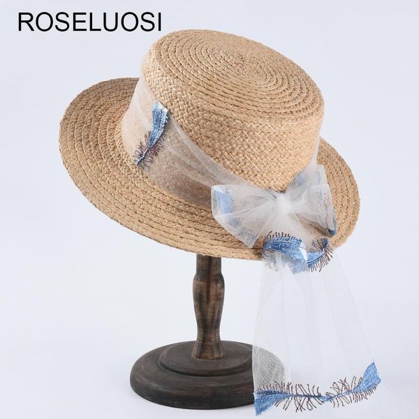 women summer raffia straw hats 2021 spring brand flat beach hat for girl chapeau femme ete wide brim, Blue;gray
women summer raffia straw hats 2021 spring brand flat beach hat for girl chapeau femme ete wide brim, Blue;gray