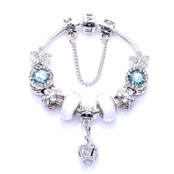 2020 new pandora style diy crystal beads fashion crown pendant bracelet, Golden;silver
2020 new pandora style diy crystal beads fashion crown pendant bracelet, Golden;silver