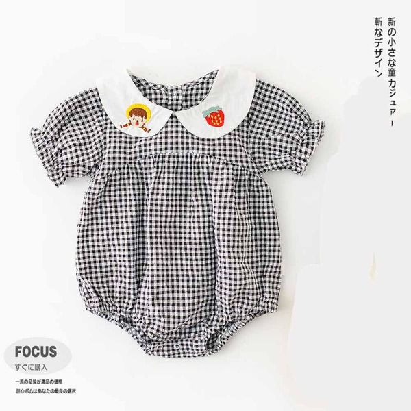 summer korean version of ins born baby girl plaid doll collar puff sleeve cool bag fart clothes romper jumpsuits, Blue
summer korean version of ins born baby girl plaid doll collar puff sleeve cool bag fart clothes romper jumpsuits, Blue
