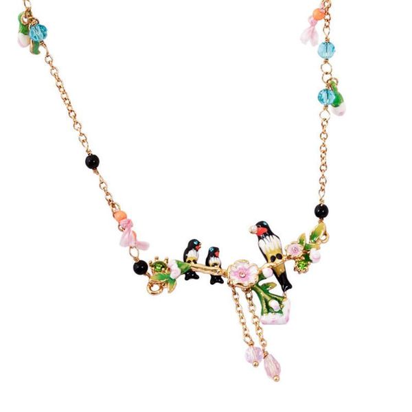chains autumn and winter swallow series hand-painted enamel plated three swallows pink flower necklace style tassel, Silver
chains autumn and winter swallow series hand-painted enamel plated three swallows pink flower necklace style tassel, Silver