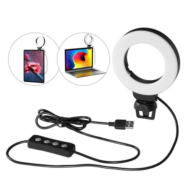 mini 4 inch led video ring light clip-on lighting 3200k-6500k dimmable usb powered for live streaming online meeting flash heads
mini 4 inch led video ring light clip-on lighting 3200k-6500k dimmable usb powered for live streaming online meeting flash heads