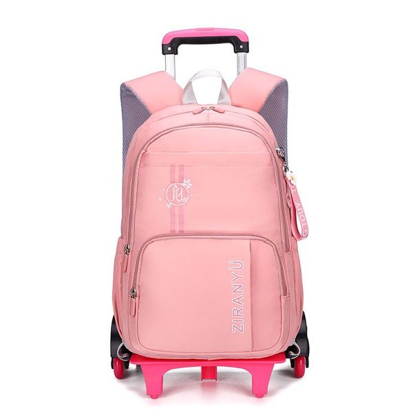 school bags cutestudent bag rolling backpack kids trolley girl large-capacity child waterproof wheeled