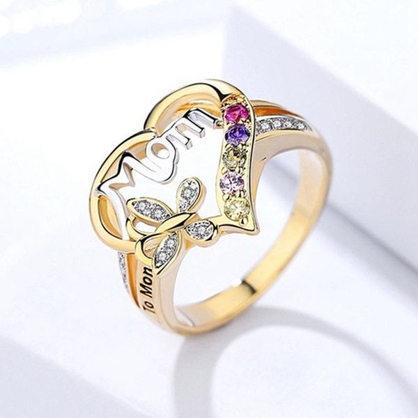 mothers day gift mom hollow out design heart butterfly crystal ring women mum bague cluster rings, Golden;silver
mothers day gift mom hollow out design heart butterfly crystal ring women mum bague cluster rings, Golden;silver