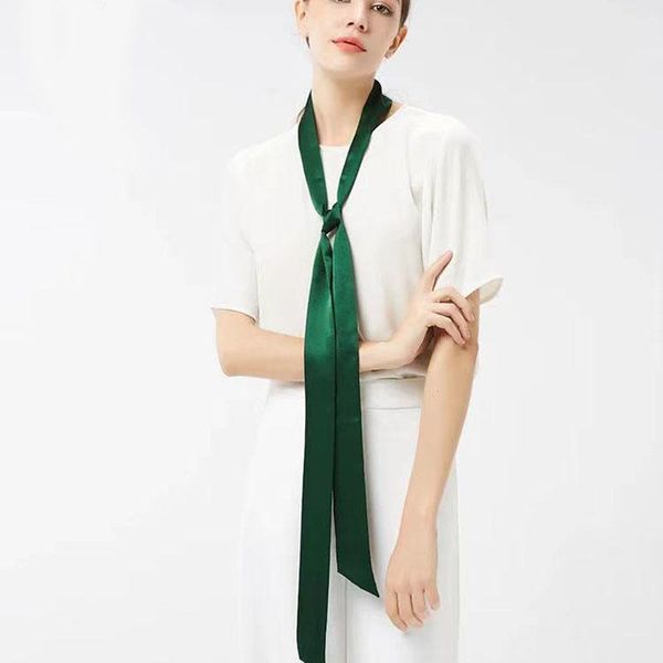 scarves pure color slender narrow silk scarf streamers tied bag handle imitation hair band decorated f57, Blue;gray
scarves pure color slender narrow silk scarf streamers tied bag handle imitation hair band decorated f57, Blue;gray