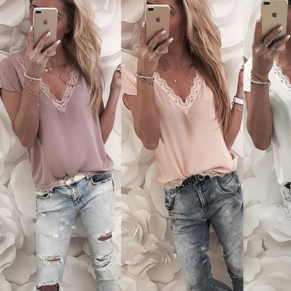 summer loose women shirts short sleeve solid lace v neck chiffon blouses female blusa plus size, White
summer loose women shirts short sleeve solid lace v neck chiffon blouses female blusa plus size, White