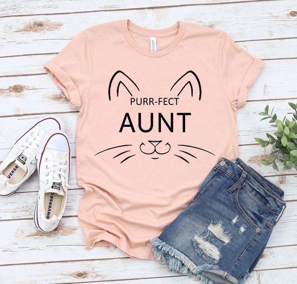 funny cat lover for aunts cute kitty shirt 100% cotton goth short sleeve women's t-shirt aesthetic o neck tee drop, White 
funny cat lover for aunts cute kitty shirt 100% cotton goth short sleeve women's t-shirt aesthetic o neck tee drop, White