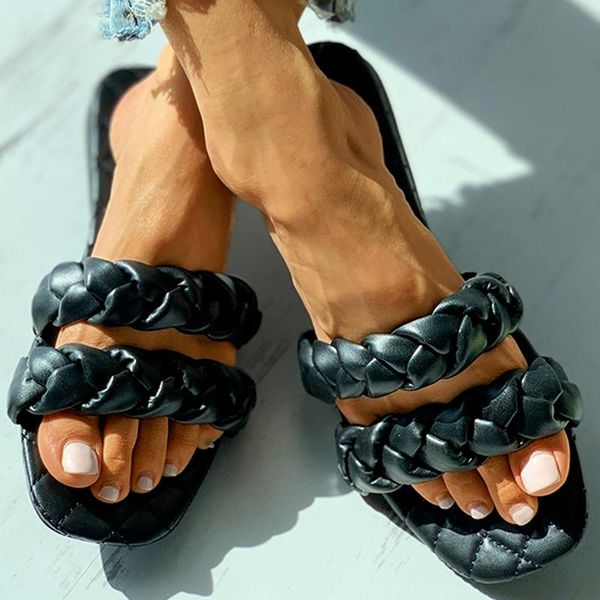 slippers summer elegant design women weave flat footwear comfortable quality leather outdoor fashion slides casual shoes ladies, Black
slippers summer elegant design women weave flat footwear comfortable quality leather outdoor fashion slides casual shoes ladies, Black