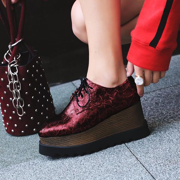 platform shoes double layer cake bottom women's square head sheepskin lace casual high wedge heels dress, Black
platform shoes double layer cake bottom women's square head sheepskin lace casual high wedge heels dress, Black