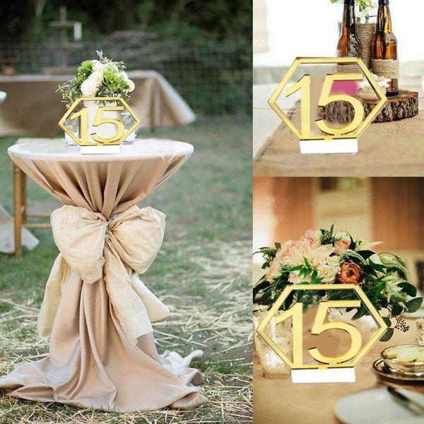 1-15 table number signs for wedding party decor silver or gold acrylic hexagon roman numerals geometric centerpiece decoration
1-15 table number signs for wedding party decor silver or gold acrylic hexagon roman numerals geometric centerpiece decoration