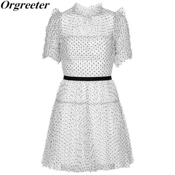 summer polka dot white mesh dress women see-through short sleeve high waist a-line beach dresses vestidos 210525, Black;gray
summer polka dot white mesh dress women see-through short sleeve high waist a-line beach dresses vestidos 210525, Black;gray