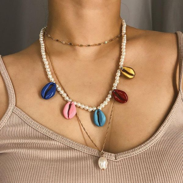 pendant necklaces bohemian creative colorful sea shell for women multilayer simulated pearl necklace beach jewelry kolye xr2203, Silver
pendant necklaces bohemian creative colorful sea shell for women multilayer simulated pearl necklace beach jewelry kolye xr2203, Silver