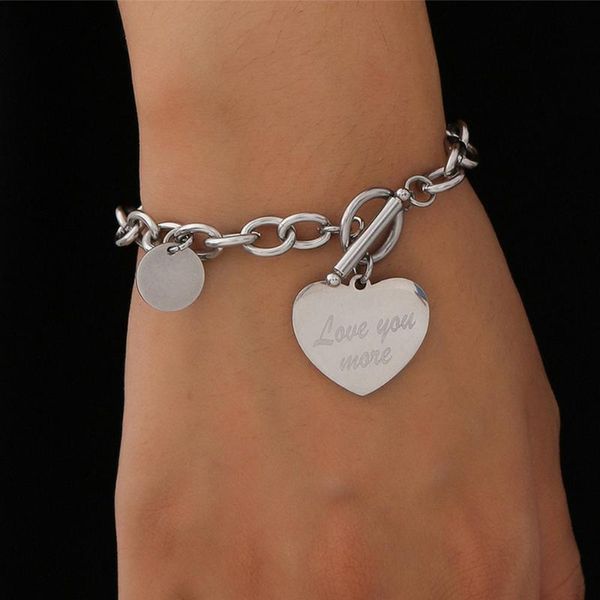 link, chain ingemark stainless steel heart bracelet for women femme fashion silver color charm bracelets bangles couple jewelry gifts, Black
link, chain ingemark stainless steel heart bracelet for women femme fashion silver color charm bracelets bangles couple jewelry gifts, Black