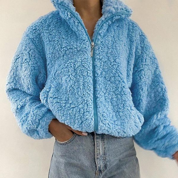 women's jackets pure color clothing 2021 fall winter fashion plush zipper high collar loose thermal long sleeve coat, Black;brown
women's jackets pure color clothing 2021 fall winter fashion plush zipper high collar loose thermal long sleeve coat, Black;brown