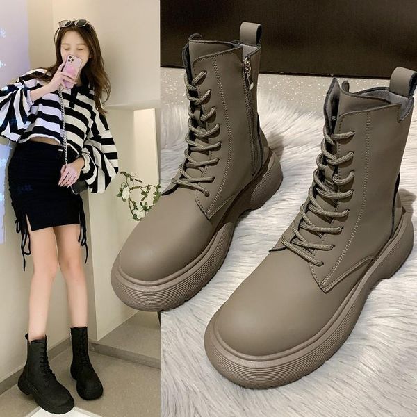 boots 2021 autumn/winter women's barrel fashion platform joker sponge cake bottom england., Black
boots 2021 autumn/winter women's barrel fashion platform joker sponge cake bottom england., Black