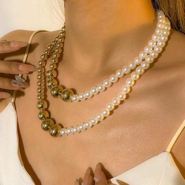 chokers 2021 women pearl beads thick link chain choker necklace set hip hop multi layered jewelry wedding party gift, Golden;silver
chokers 2021 women pearl beads thick link chain choker necklace set hip hop multi layered jewelry wedding party gift, Golden;silver