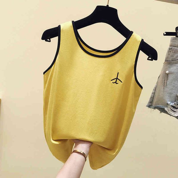 women's tanks & camis cartoon embroidery tank women clothes summer sleeveless korean fashion cotton new vest womens clothing vetement, White
women's tanks & camis cartoon embroidery tank women clothes summer sleeveless korean fashion cotton new vest womens clothing vetement, White