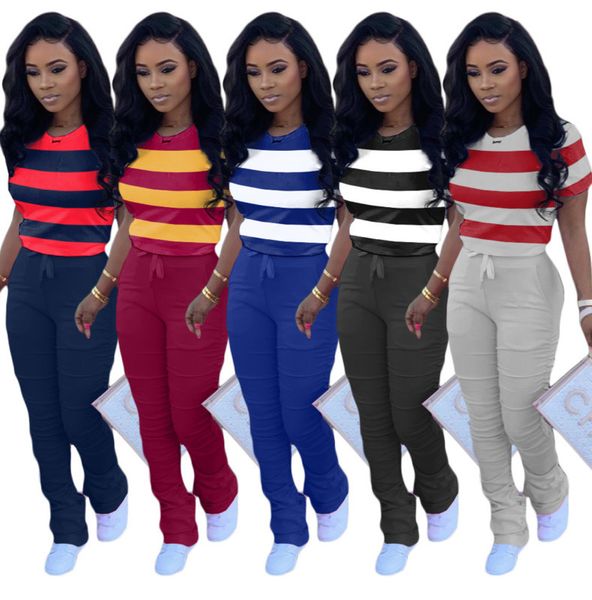women's two piece pants wholesale 2 suits fashion color matching t shirt hip slim pleated micro flared outfits ladies print casual, White
women's two piece pants wholesale 2 suits fashion color matching t shirt hip slim pleated micro flared outfits ladies print casual, White