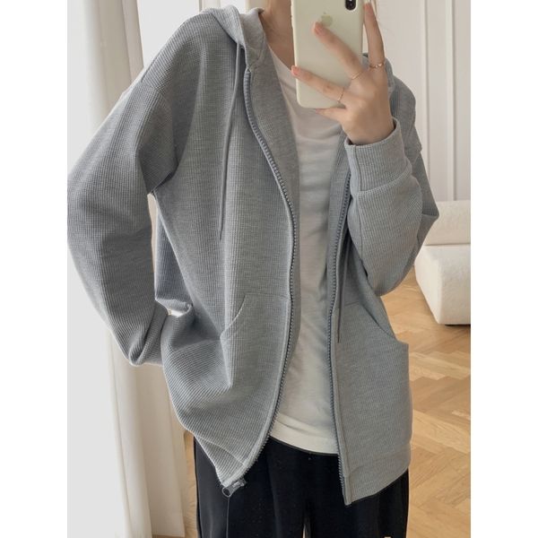 hooded sweater coat 2021 autumn new korean casual thin zipper cardigan women's loose short hoodie, Black
hooded sweater coat 2021 autumn new korean casual thin zipper cardigan women's loose short hoodie, Black