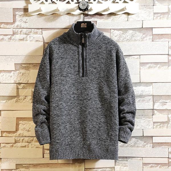 men's sweaters 2021 autumn and winter plus velvet large size half turtleneck sweater zipper knit slim men, White;black
men's sweaters 2021 autumn and winter plus velvet large size half turtleneck sweater zipper knit slim men, White;black