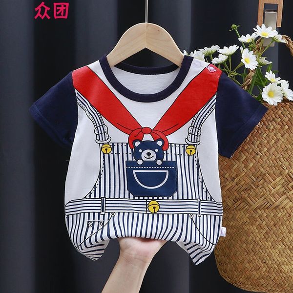 changyin children's underwear short summer boys and girls baby cotton half sleeve t-shirt single 0-7 years old 01, Blue
changyin children's underwear short summer boys and girls baby cotton half sleeve t-shirt single 0-7 years old 01, Blue