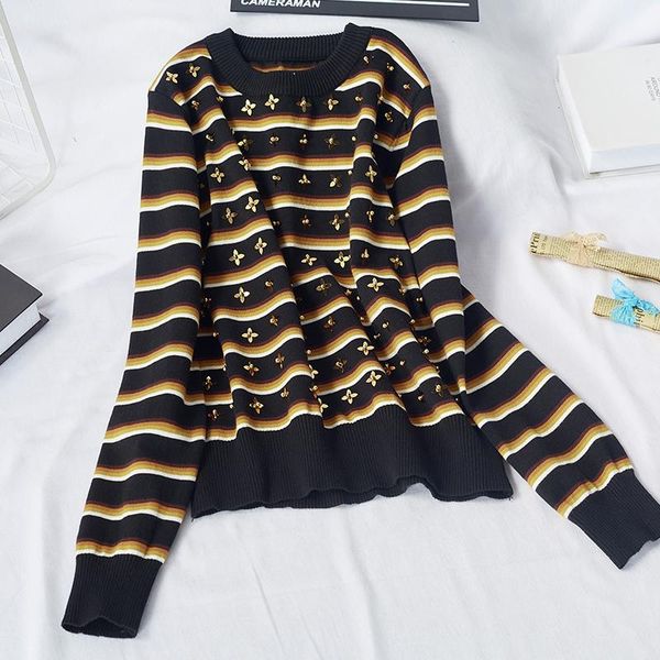 women's sweaters autumn winter women korean pullovers streetwear bead embroidery female long sleeve o neck sueter mujer, White;black
women's sweaters autumn winter women korean pullovers streetwear bead embroidery female long sleeve o neck sueter mujer, White;black